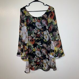 Show Me Your MuMu Floral Bell Sleeve Mini Dress